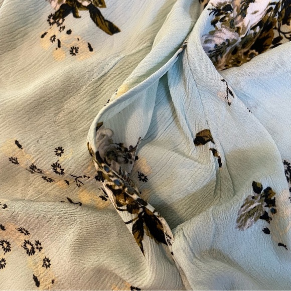 Free People Floral Mint Green Tree Swing Trapeze Sleeveless Tunic Dress Medium - Picture 8 of 10